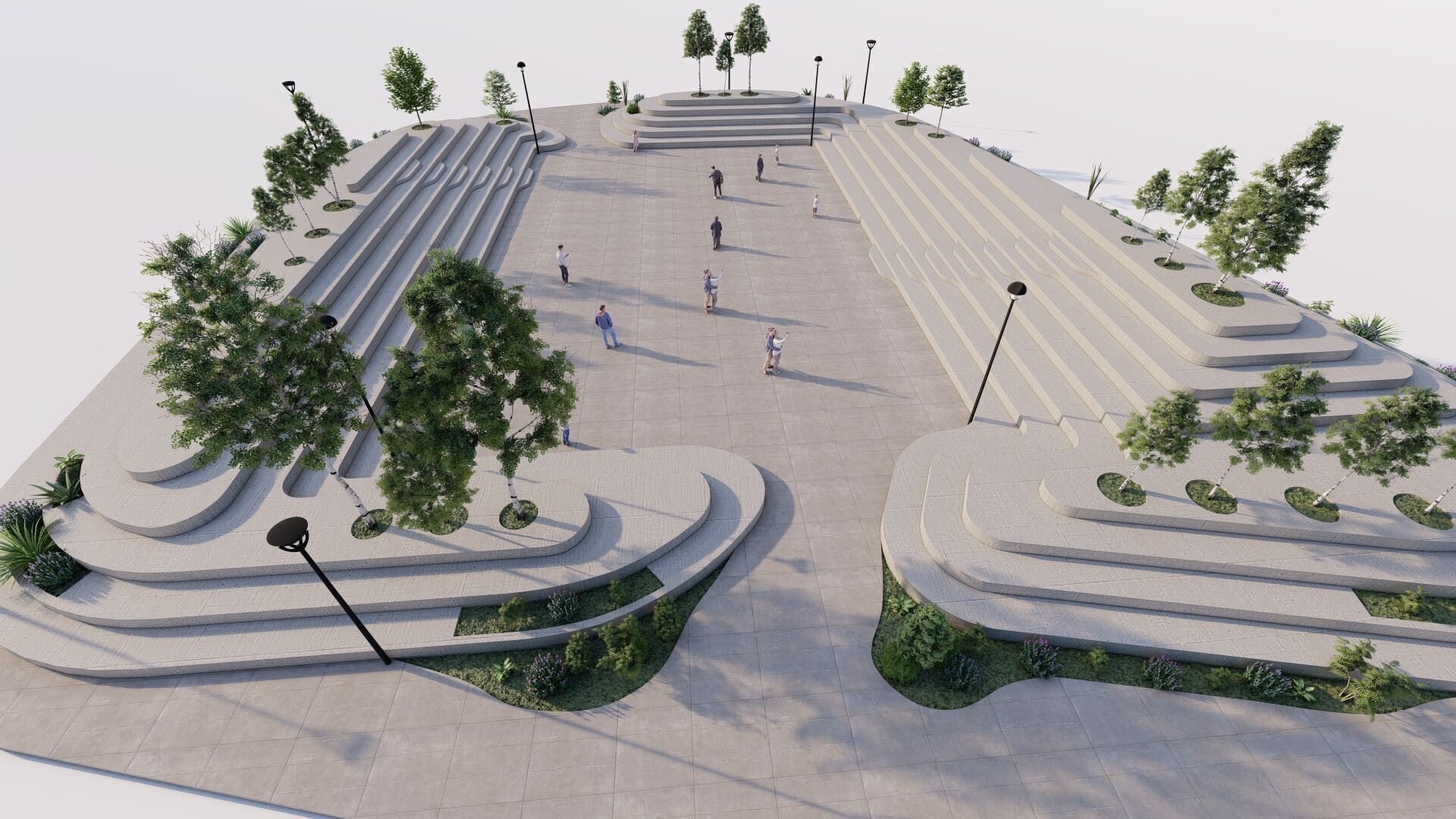 public park-Private Park Landscape Urban 3D model_23