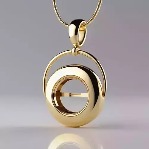 Modern Gold Secret-Lock Pendant 3D print model