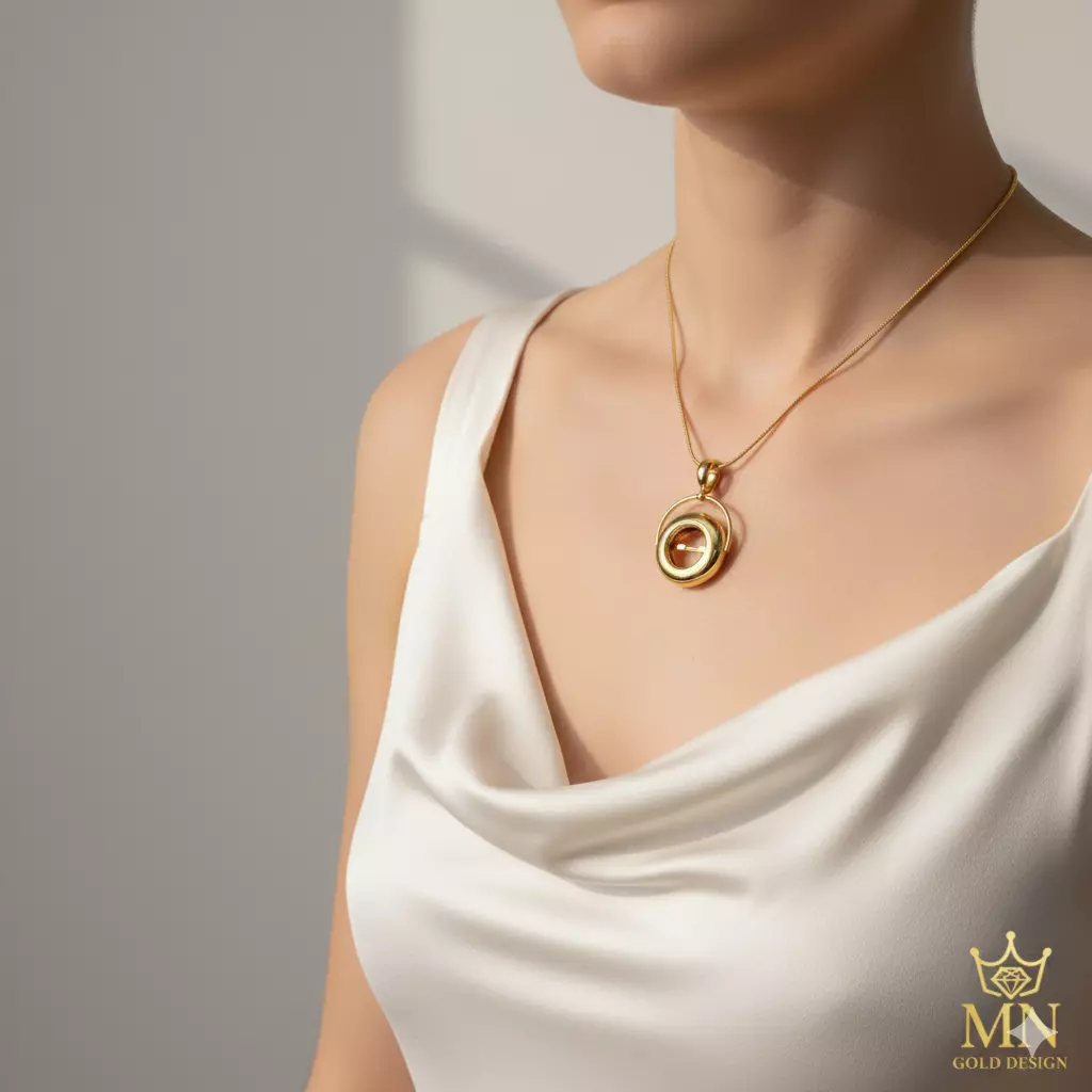 Modern Gold Secret-Lock Pendant 3D print model