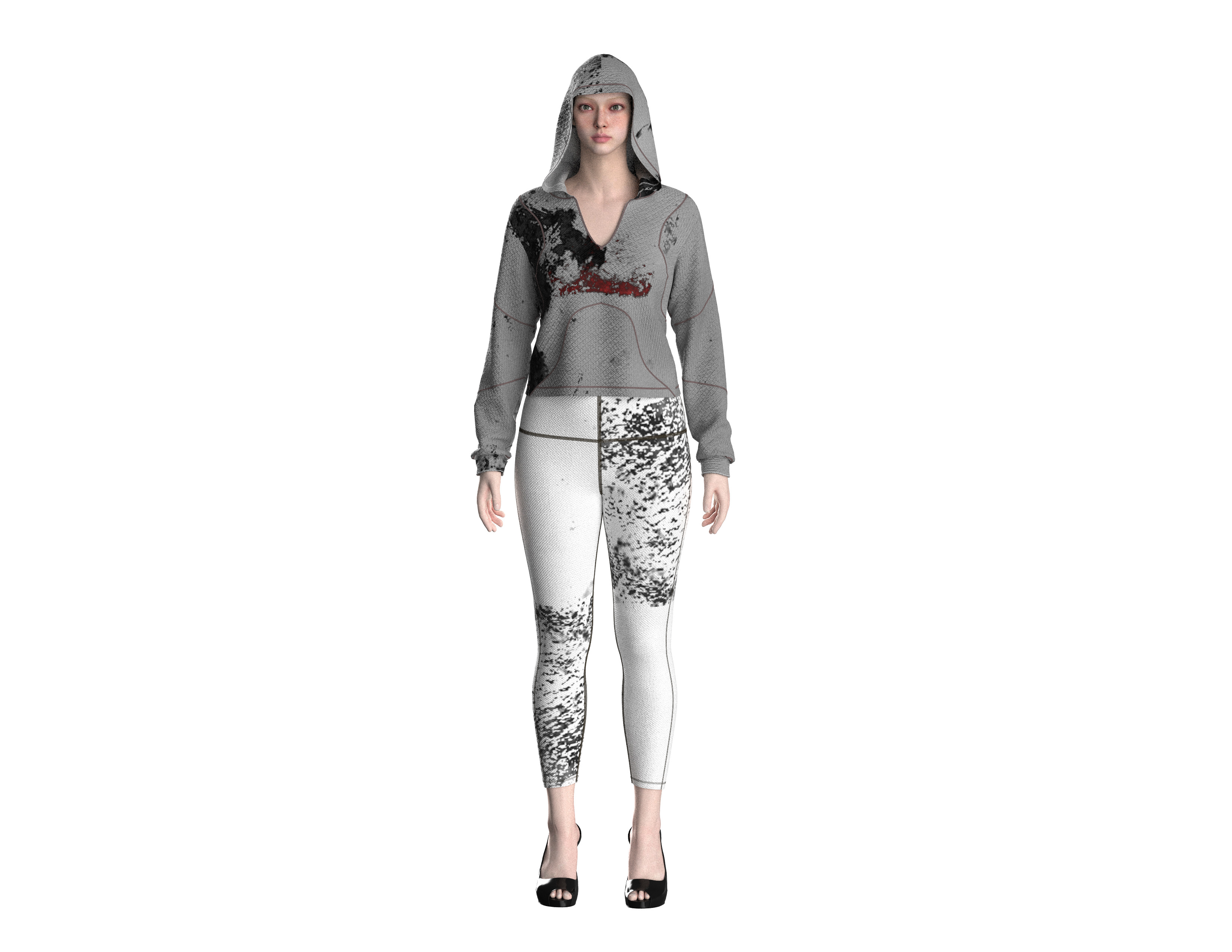 81 hoodie for women 3D print model_2
