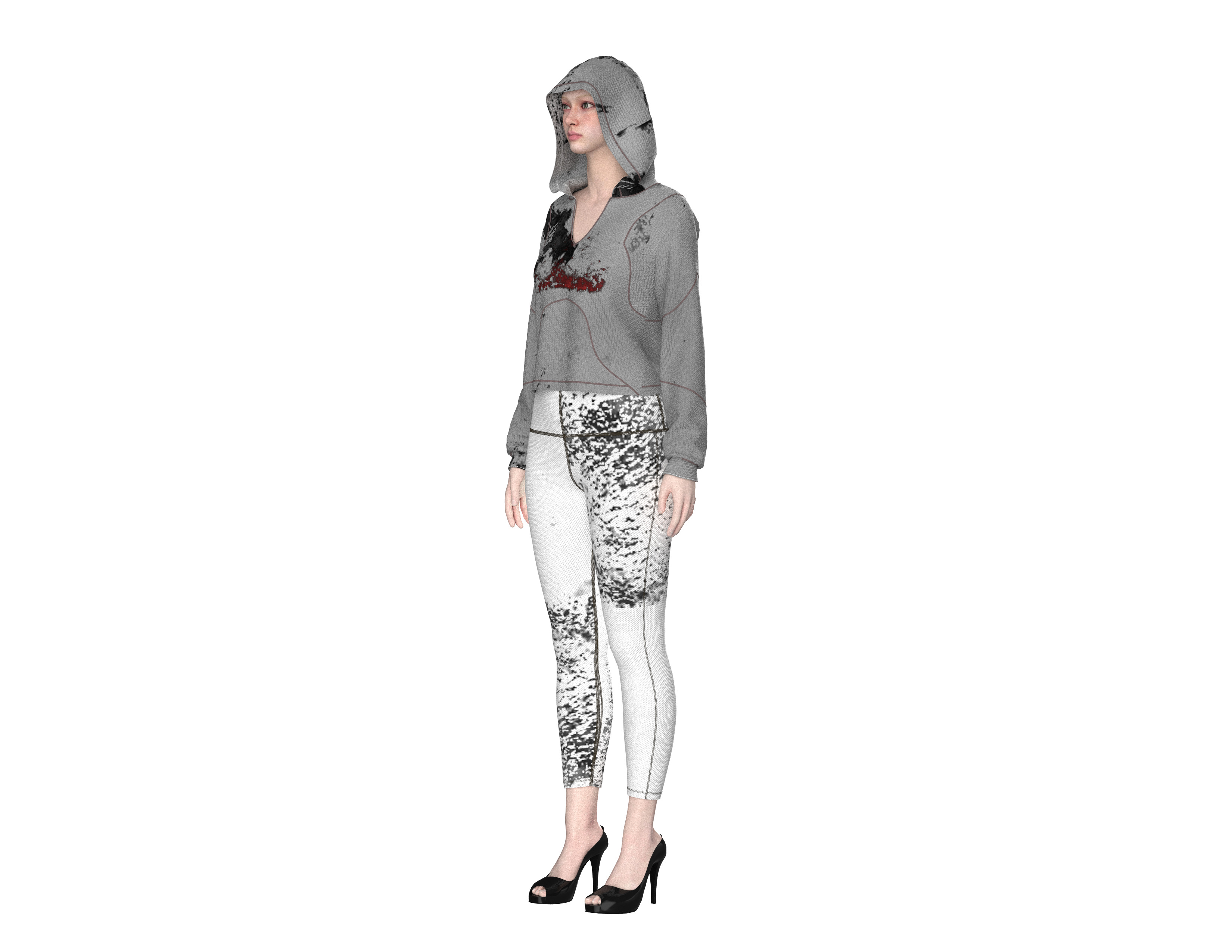 81 hoodie for women 3D print model_1