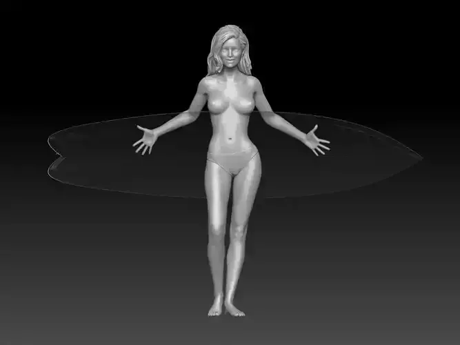 surf girl pose 4 3D print model