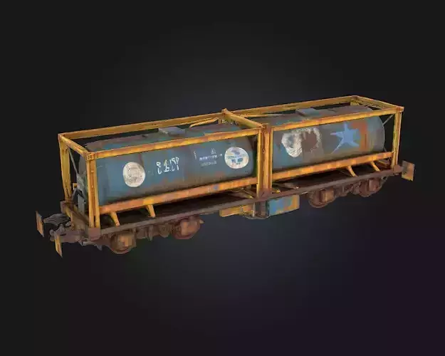 Rusty Train Tanker  Industrial Relic on Forgotten Tracks 3D model