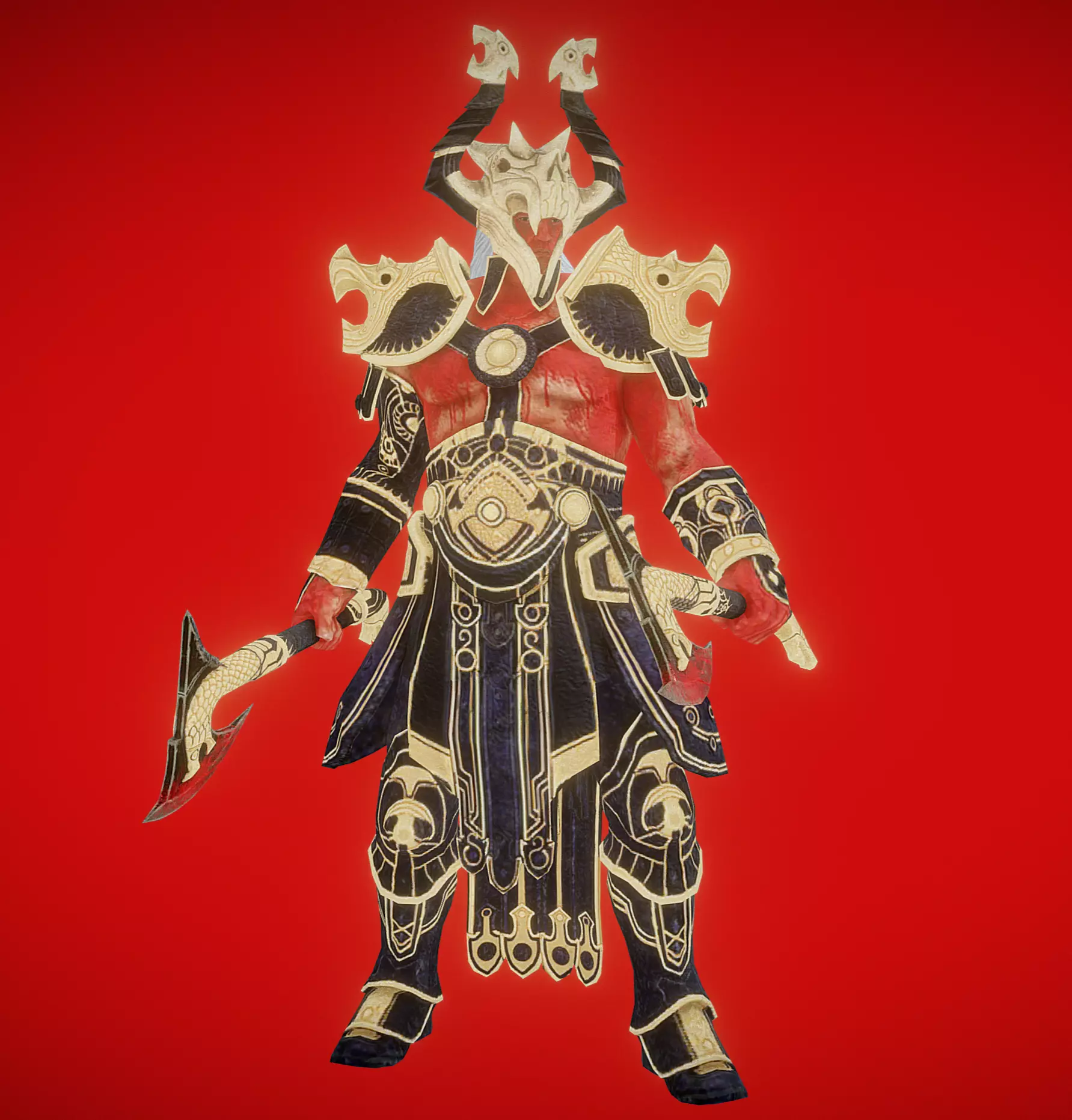 Barbarian Hunter Low-poly 3D model_0