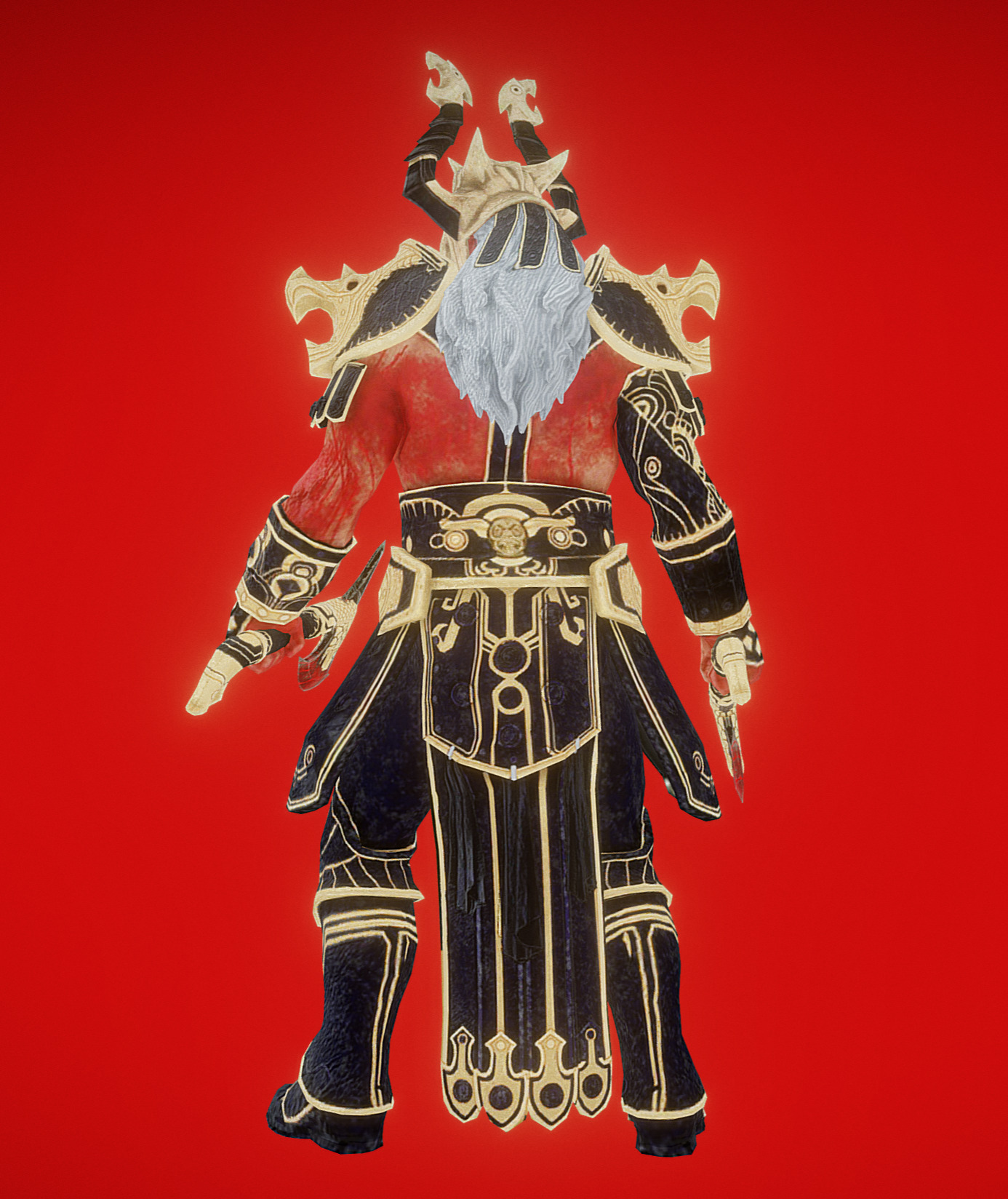 Barbarian Hunter Low-poly 3D model_1