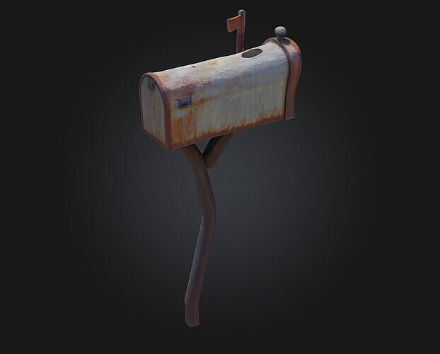 Rusty Mailbox  Silent Sentinel of Forgotten Messages 3D model 4