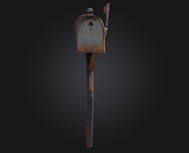 Rusty Mailbox  Silent Sentinel of Forgotten Messages 3D model 5
