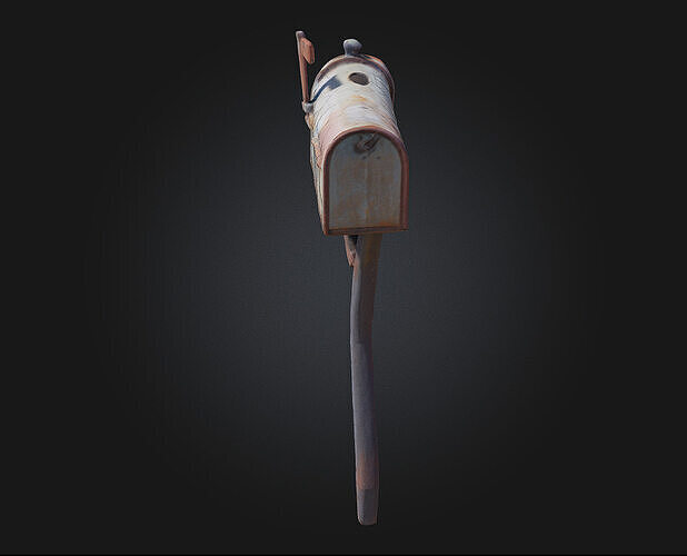 Rusty Mailbox  Silent Sentinel of Forgotten Messages 3D model 6
