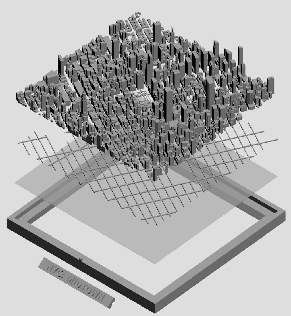 NYC Diorama Midtown Manhattan Diorma Map Modular 3D Printable 3D print model_1