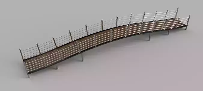 Curved Pedestrian Bridge 3D Model