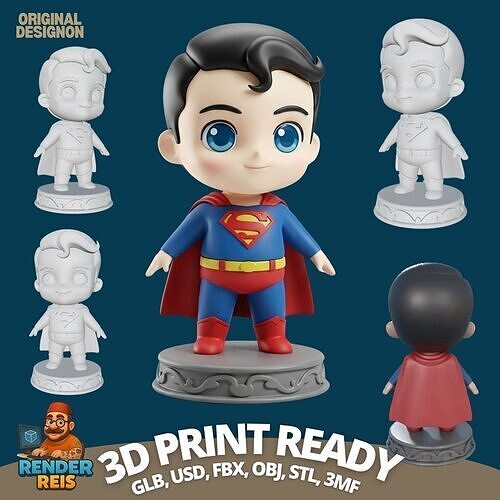 The Cute Side of Kryptons Hero in 3D 3D print model