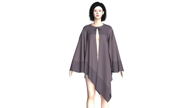 Girls Cope Dress V8 3D model