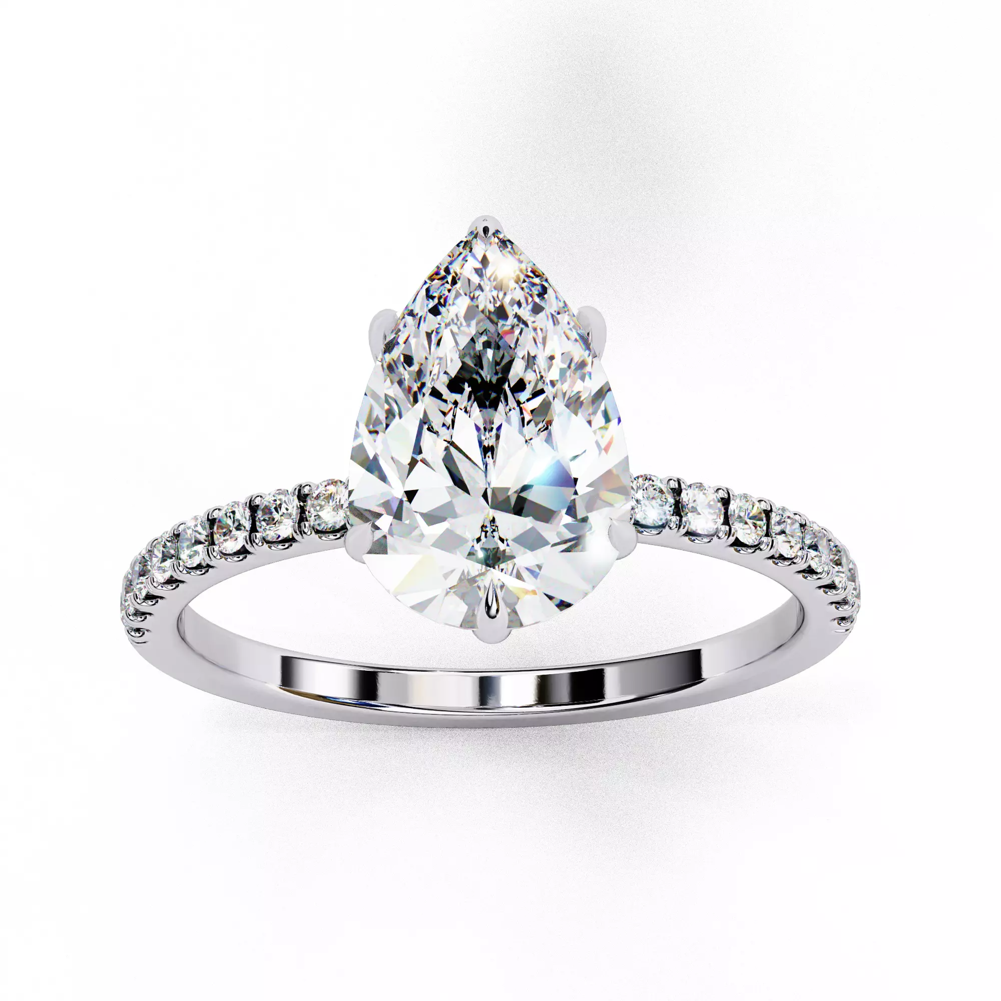 PEAR DIAMOND RING -CAD-007 3D print model