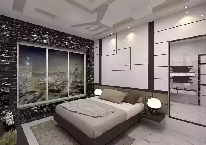 MASTER BEDROOM SKETCHUP VRAY SCENE DS007