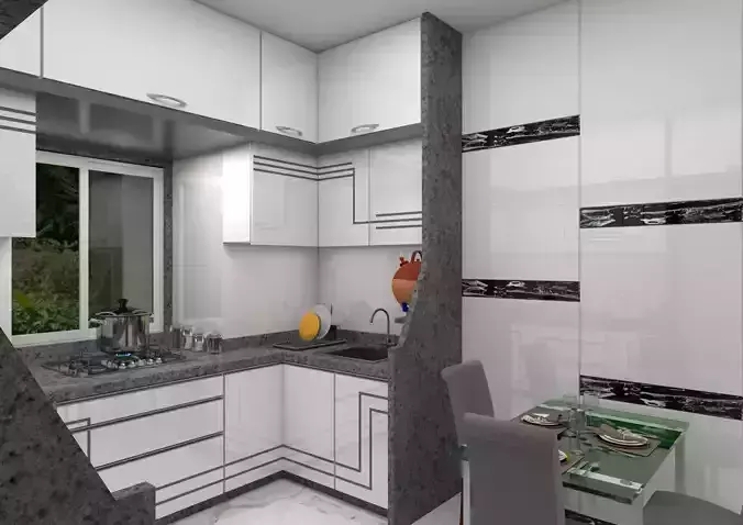 KITCHEN SKETCHUP VRAY SCENE 