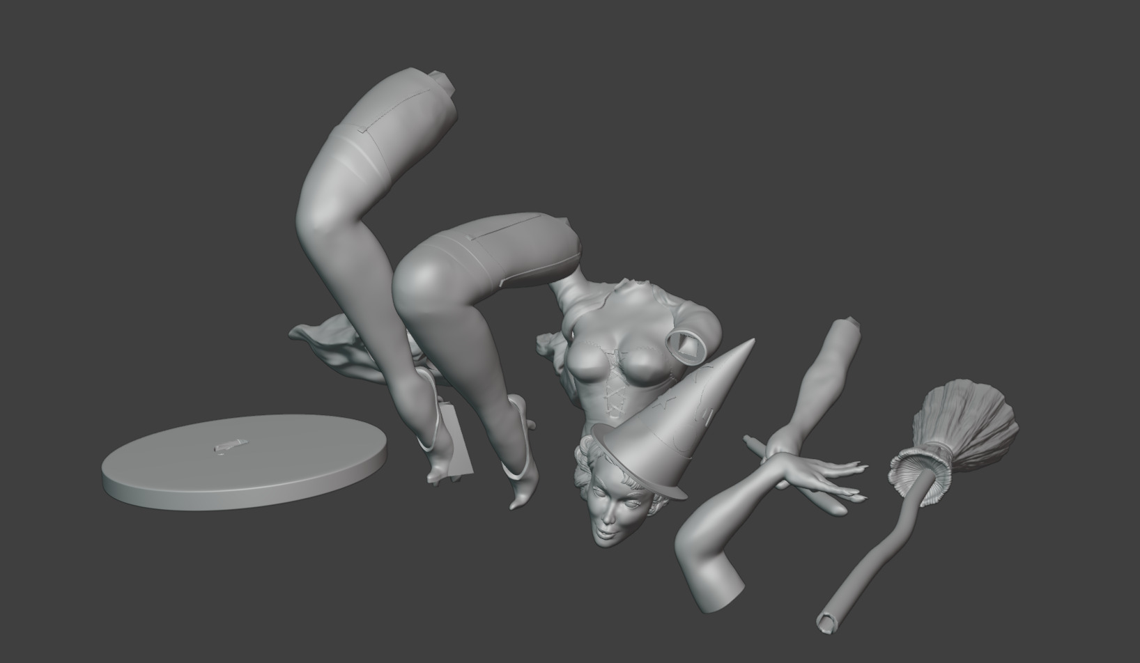 Riding High Pin-up Figurine 3D Print 3D print model_6