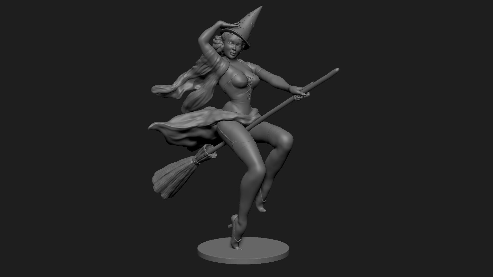 Riding High Pin-up Figurine 3D Print 3D print model_2