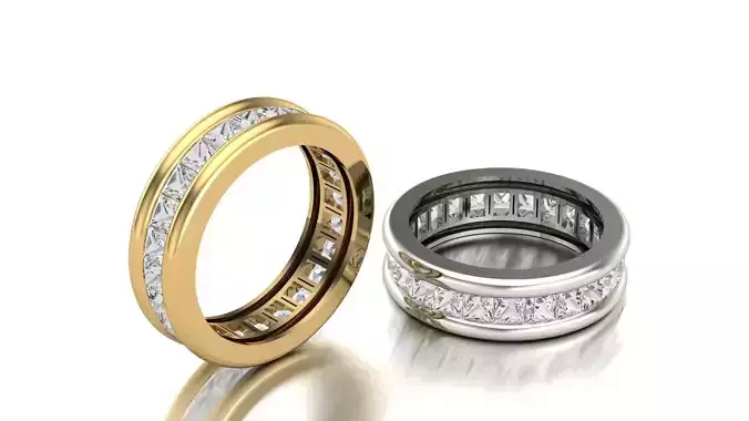 Engagement Ring Eternity Band STL 3D Model Jewelry Design