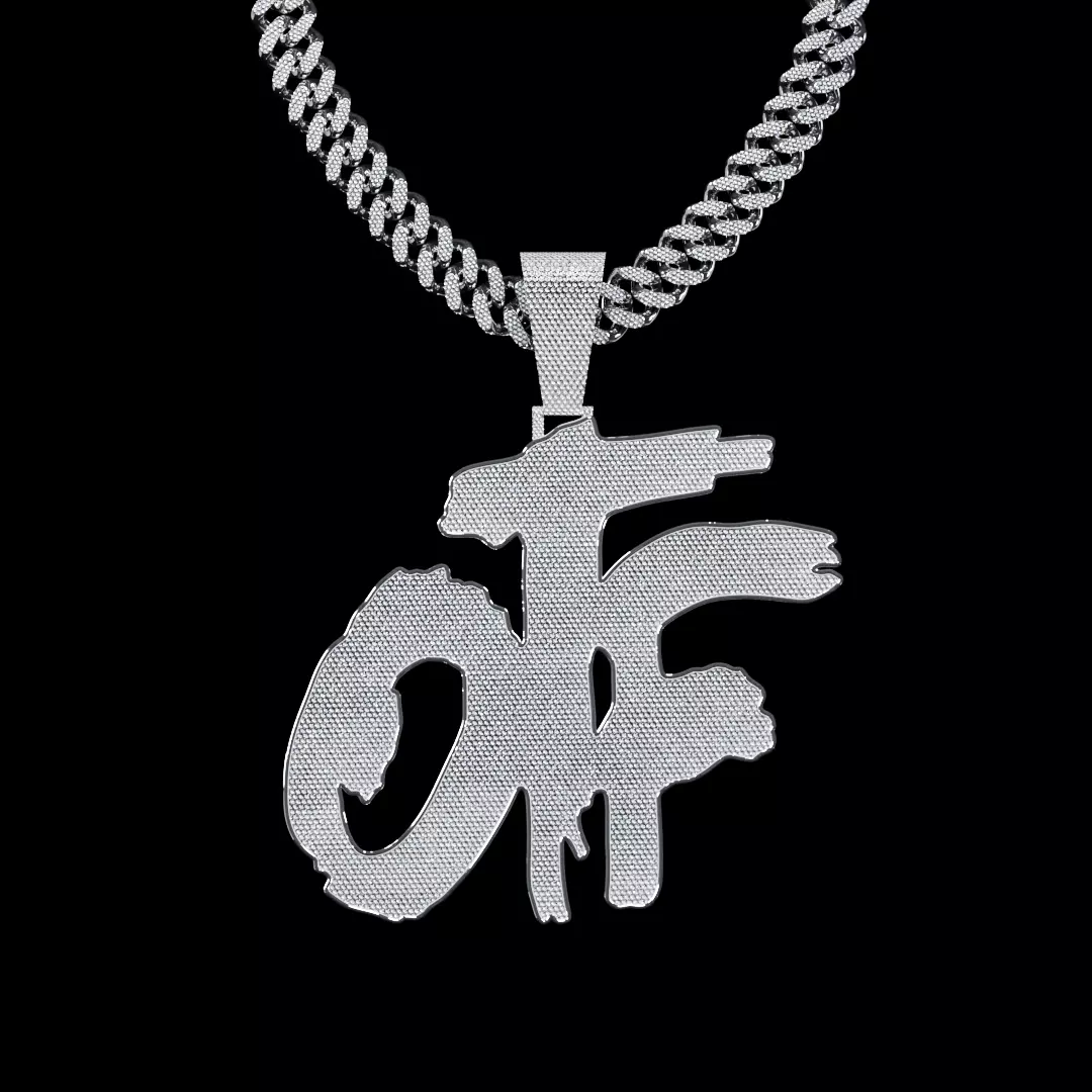 Lil Durk OTF Pendant Chain 3D model rigged | CGTrader
