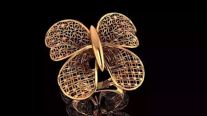 G1021 Butterfly Dream Ring 17MM-4gm