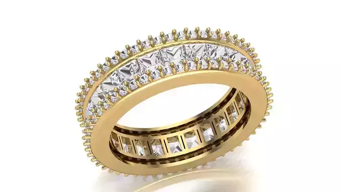 Engagement Ring Full Eternity Band STL 3D Model Jewelry Design
