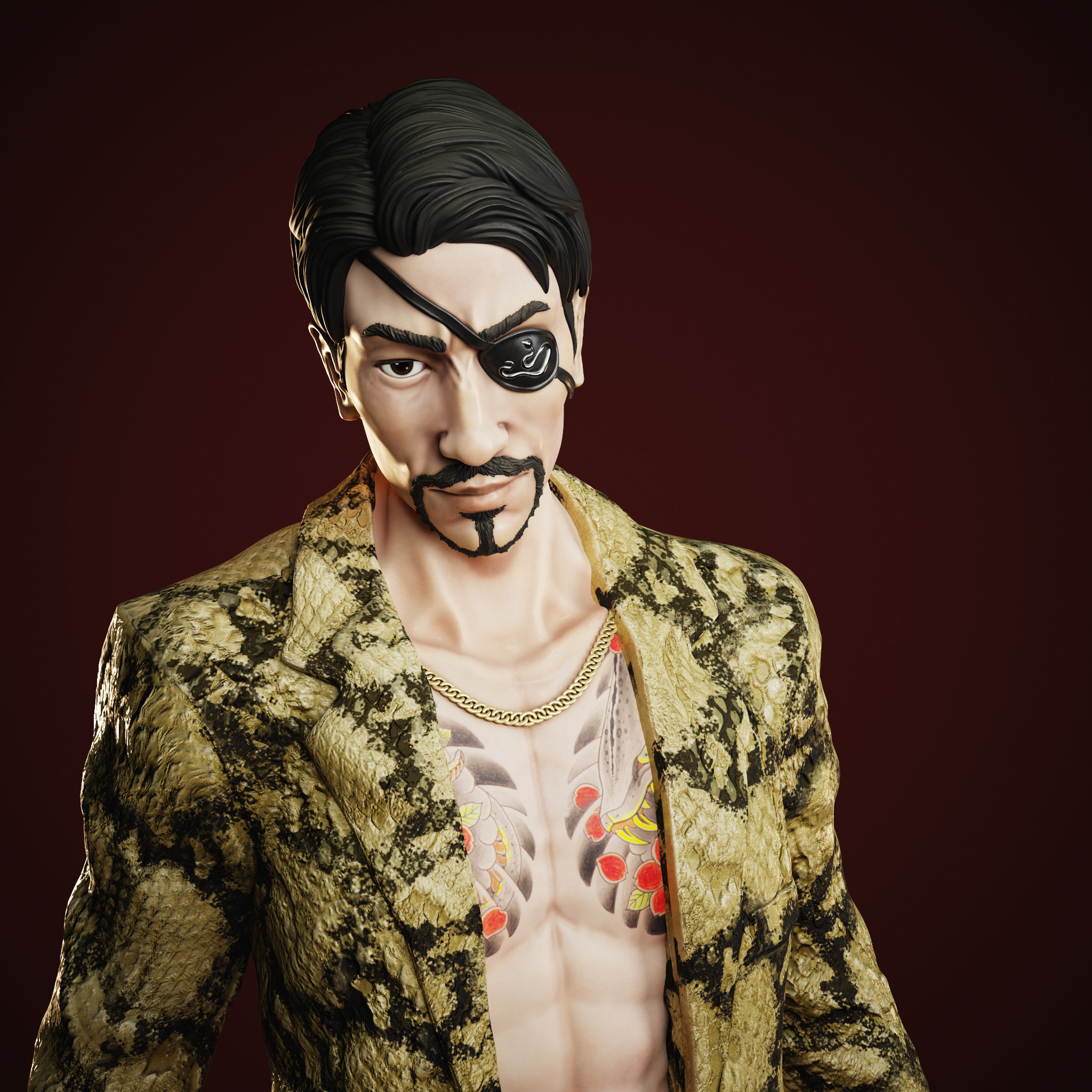 Goro Majima - Snake Skin Yakuza fit 3D print model_14