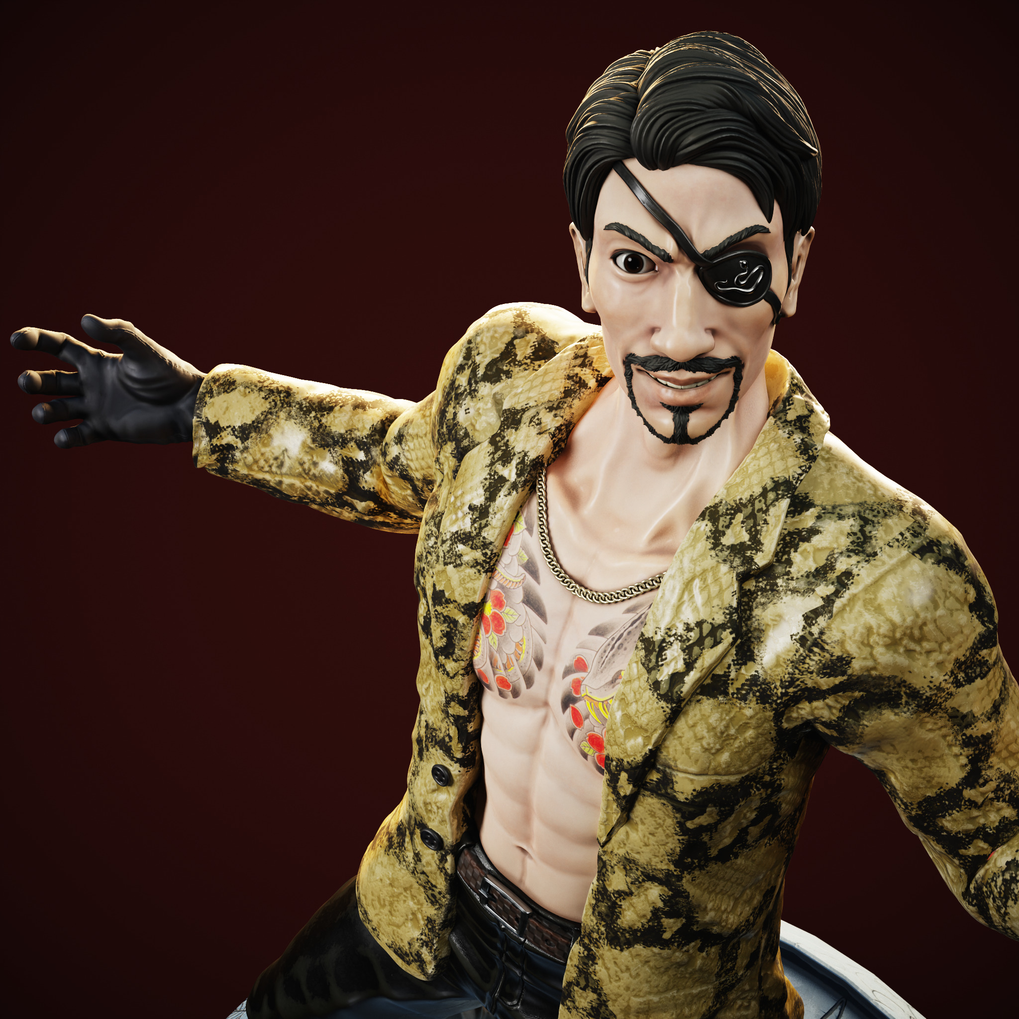 Goro Majima - Snake Skin Yakuza fit 3D print model_18