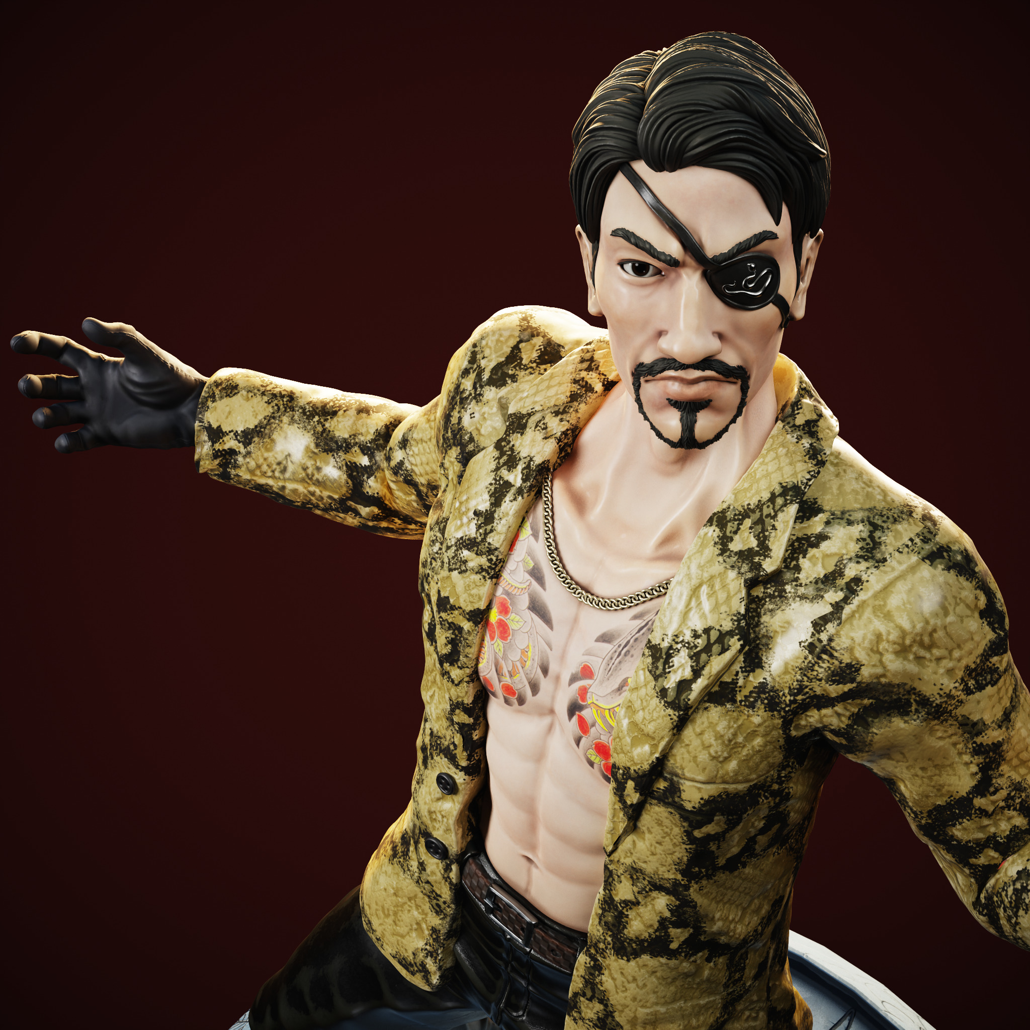 Goro Majima - Snake Skin Yakuza fit 3D print model_17