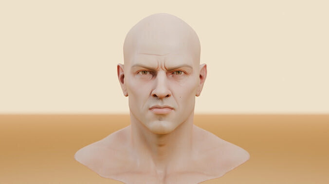 man face 3d model Free low-poly 3D model