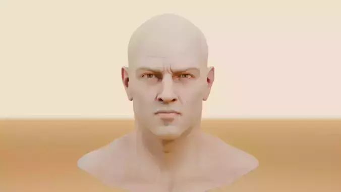 man face 3d model Low-poly 3D model