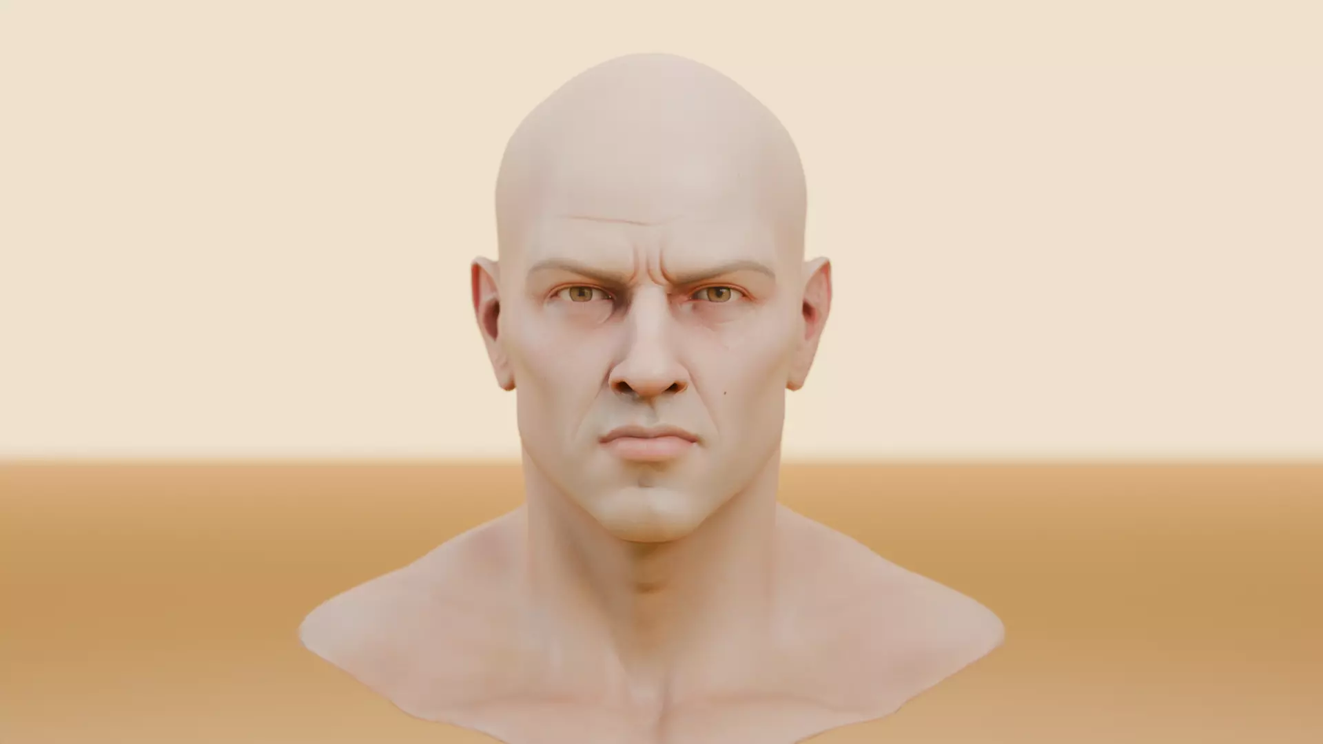 man face 3d model Low-poly 3D model_0