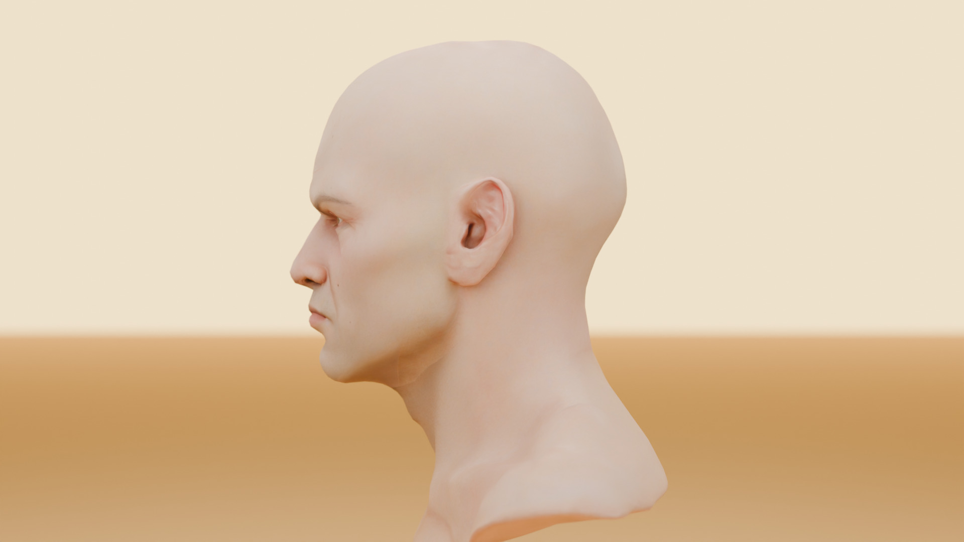 man face 3d model Low-poly 3D model_1