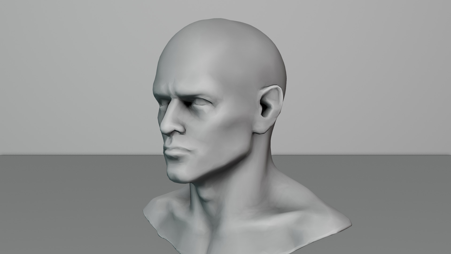 man face 3d model Low-poly 3D model_4