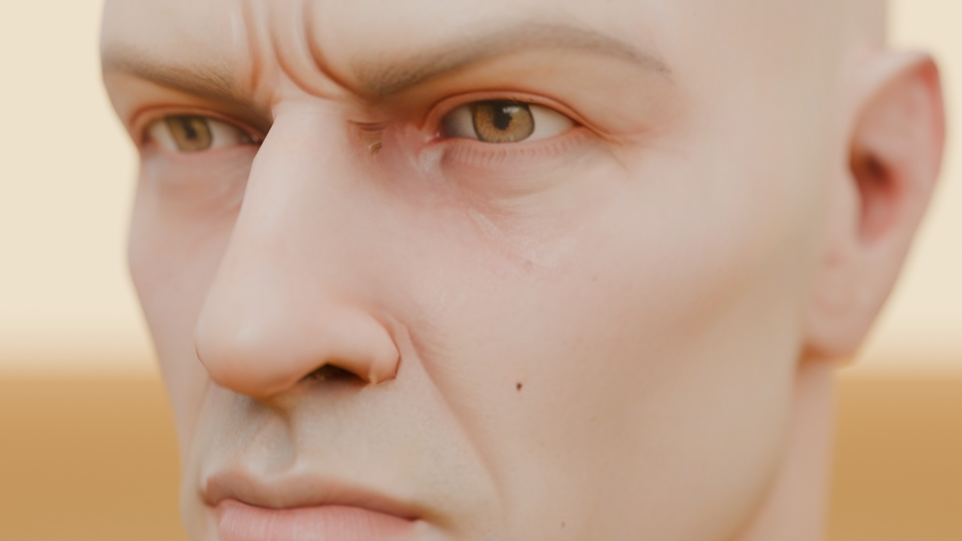 man face 3d model Low-poly 3D model_2