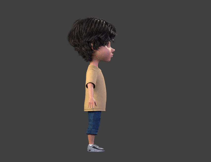 Rigged Pixar Boy  Low-poly 3D model_3