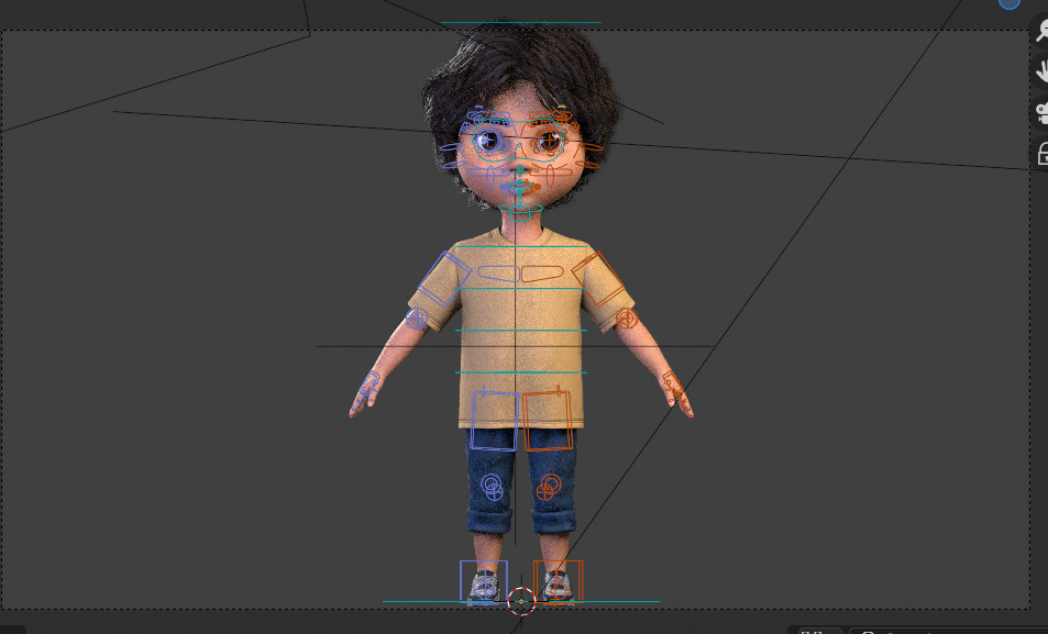Rigged Pixar Boy  Low-poly 3D model_2