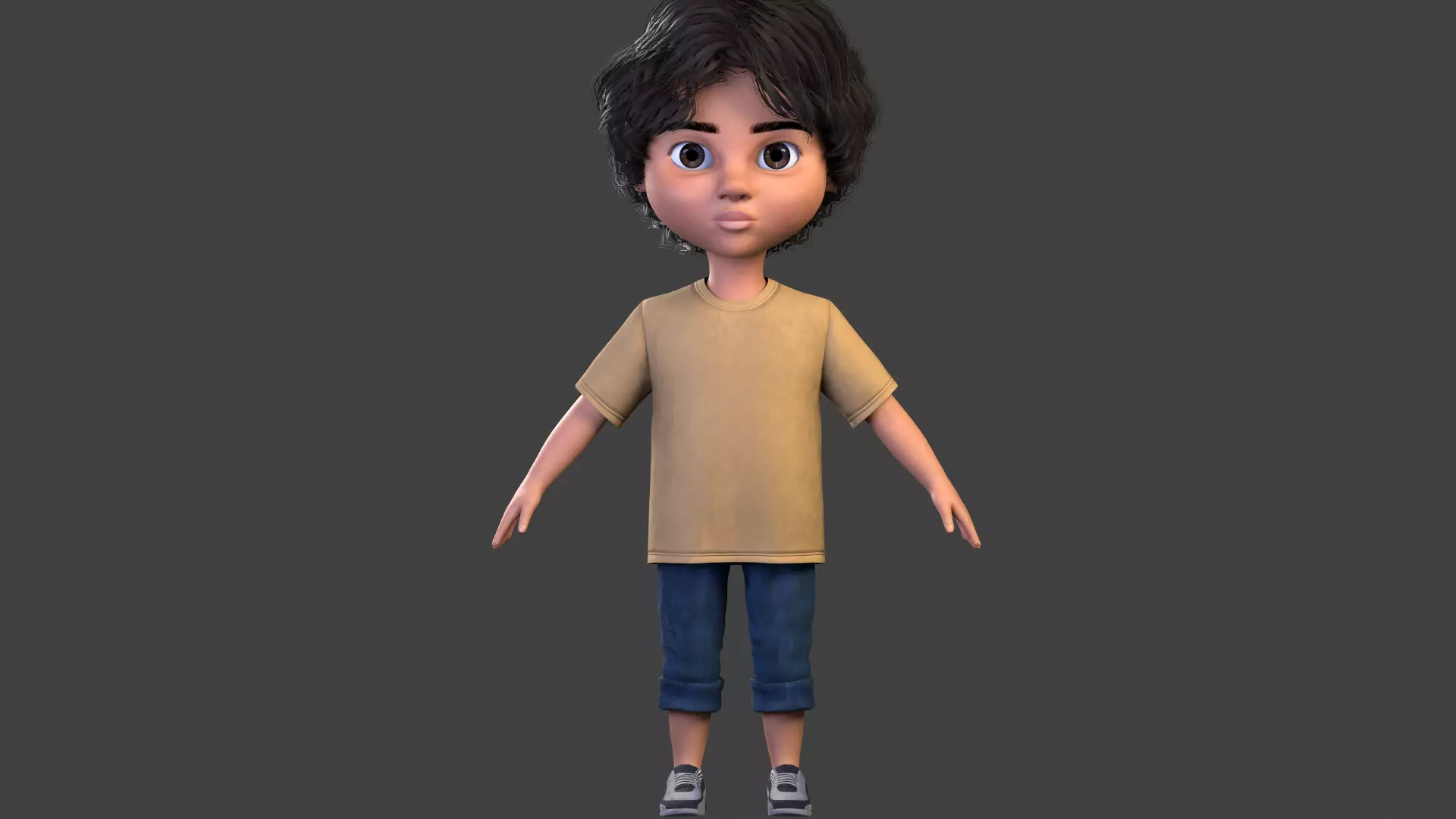 Rigged Pixar Boy  Low-poly 3D model_0