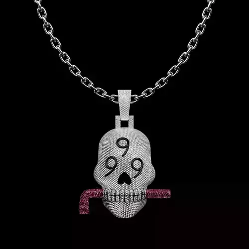 Juice WRLD Diamond 999 Skull Chain 3D model