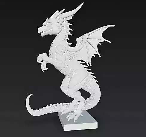 3D Printable Standing Dragon