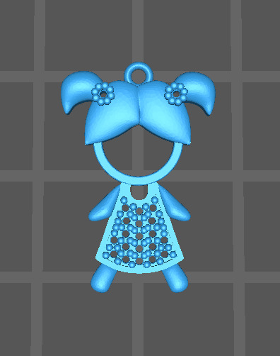 pingente menina com pedras de 1  3D print model_1