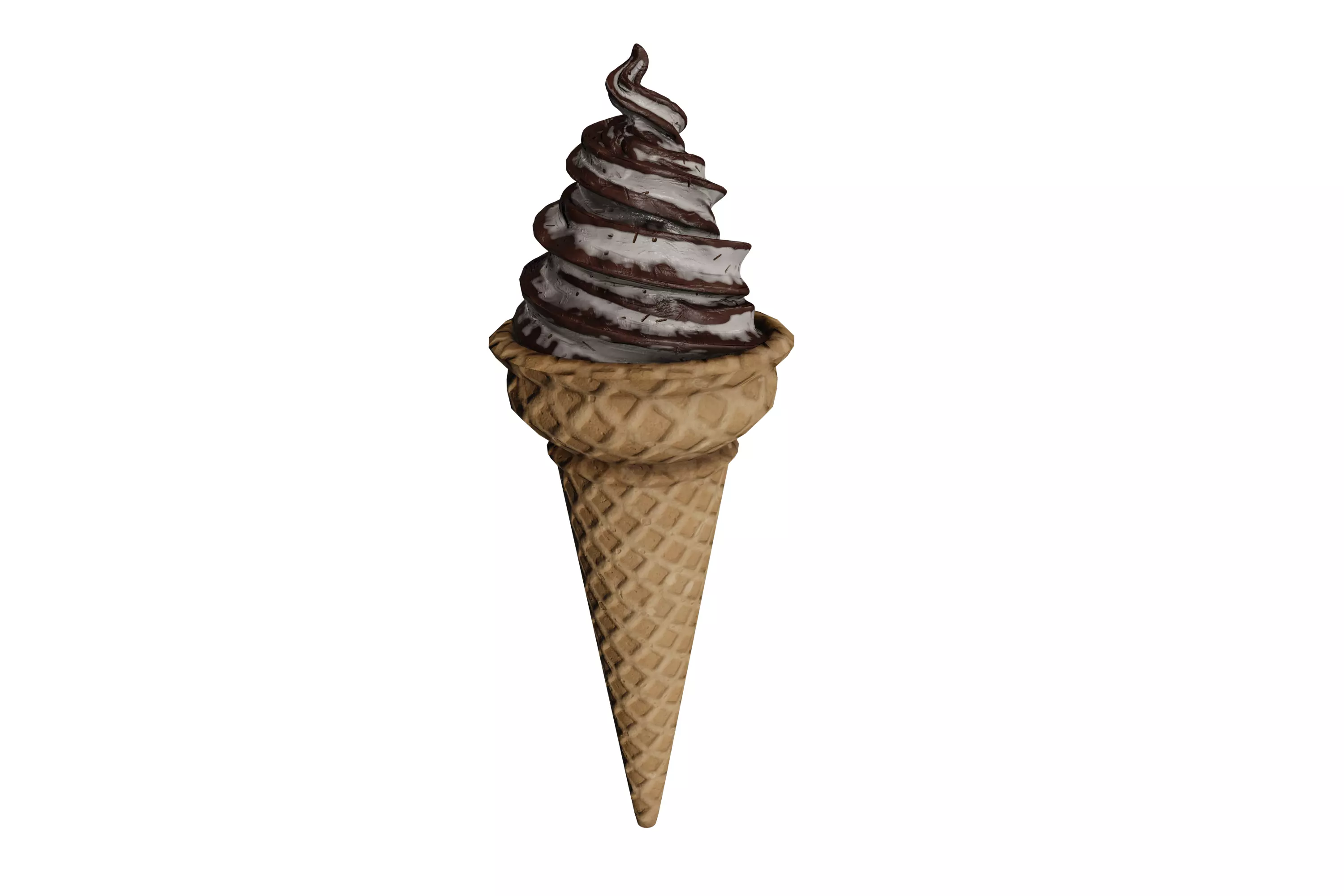 Simple Soft Serve Ice Cream Cone 3D model