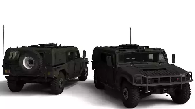 Am General Hmmwv Rigged Military Humvee 3D Model 