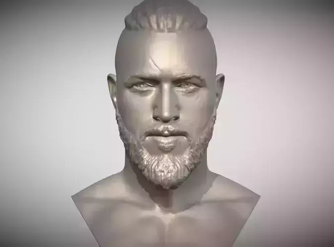 Ragnar Lothbrook from Vikings bust 3D print model