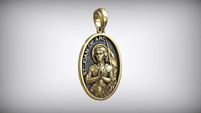 Saint Joan of Arc Christian Medal Jeanne d Arc Pendant  3D print model