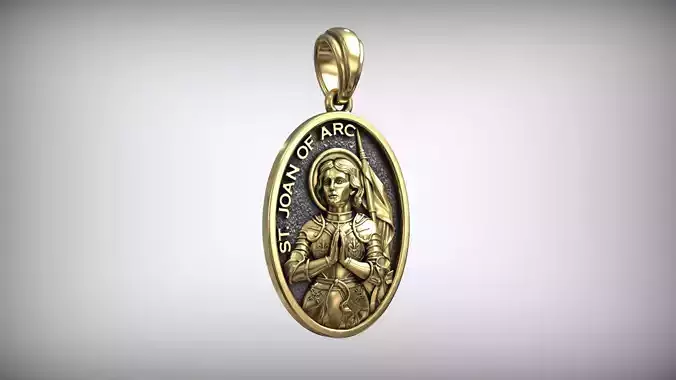 Saint Joan of Arc Christian Medal Jeanne d Arc Pendant  3D print model