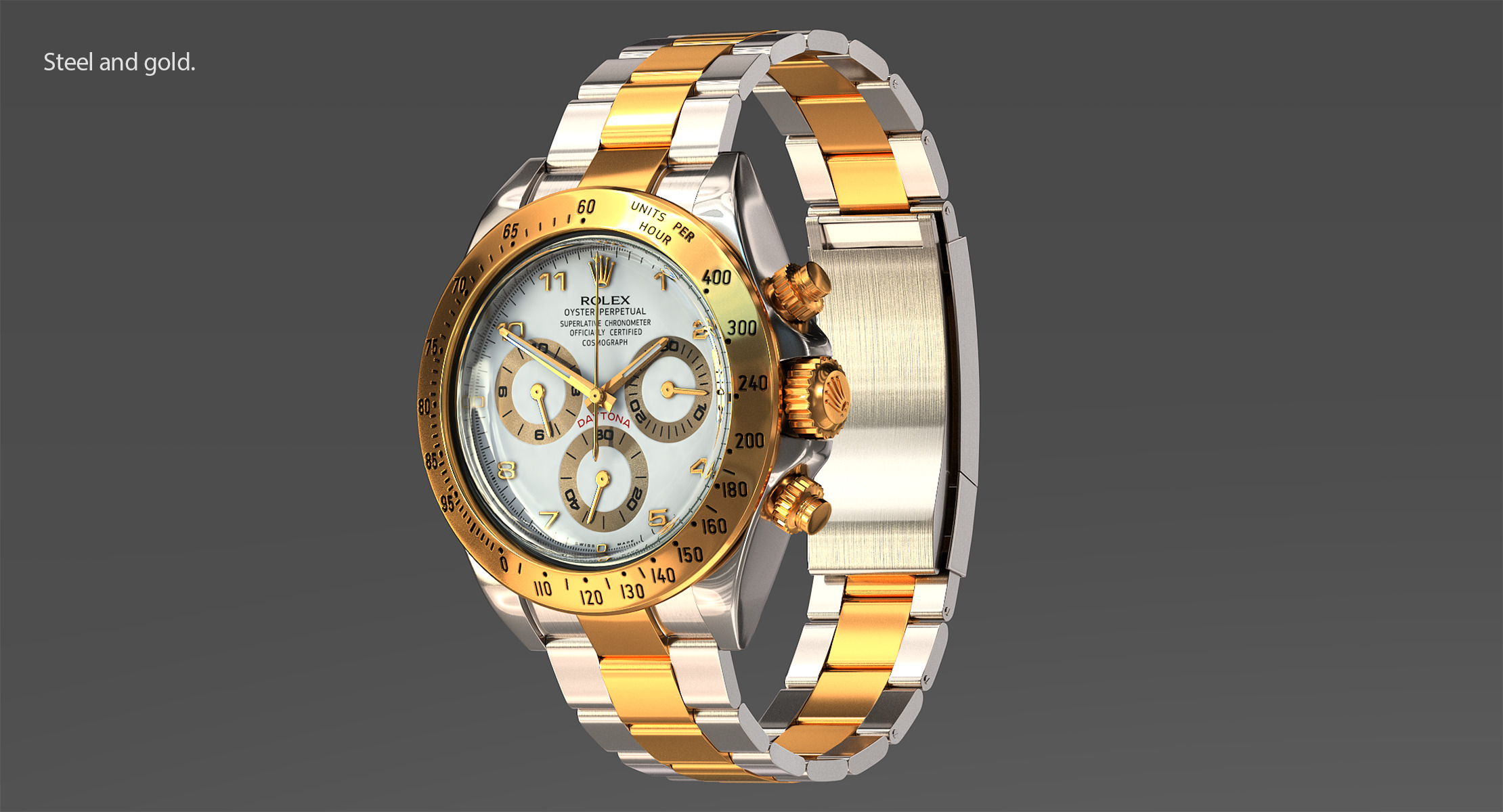Rolex Oyster Perpetual Cosmograph Daytona model Low-poly 3D model_2