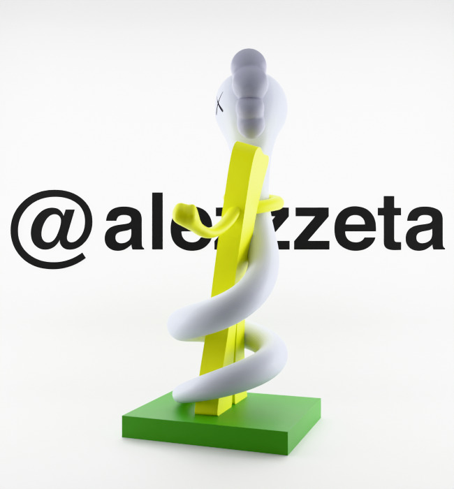 Kaws Born To Bend Textured Low-poly 3D model_12