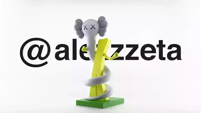  Kaws Born To Bend Textured Low-poly 3D model