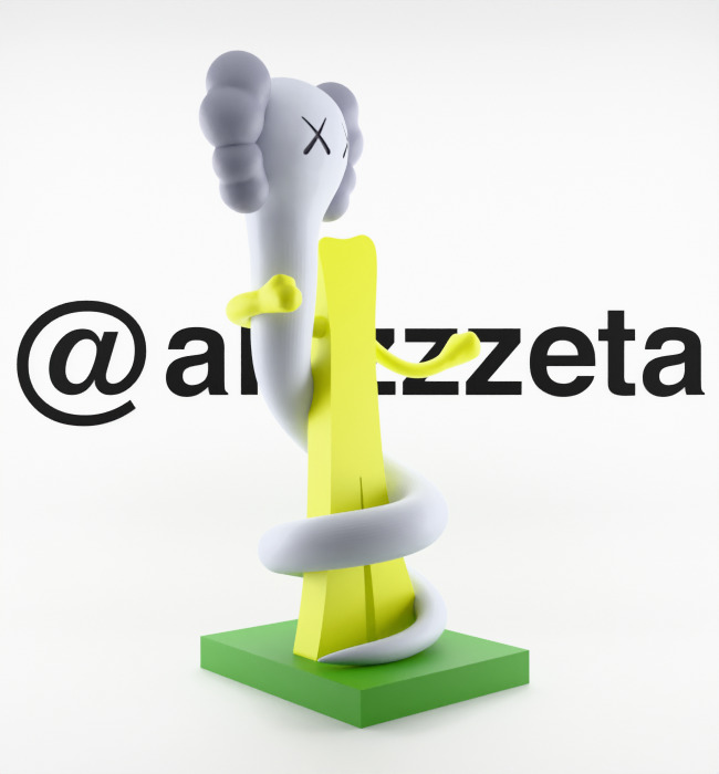 Kaws Born To Bend Textured Low-poly 3D model_33