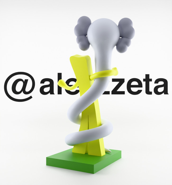 Kaws Born To Bend Textured Low-poly 3D model_22